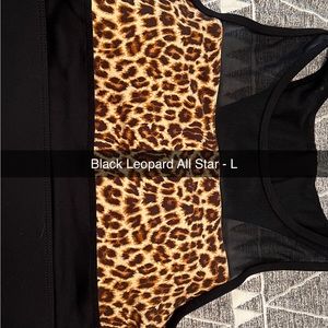 Black Leopard All Star Bra. Size Large